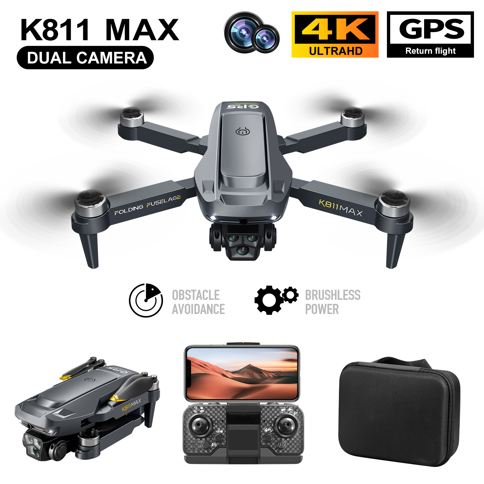 Drone Battery Case - K811MAX Quadcopter Drone: Brushless, GPS, Auto