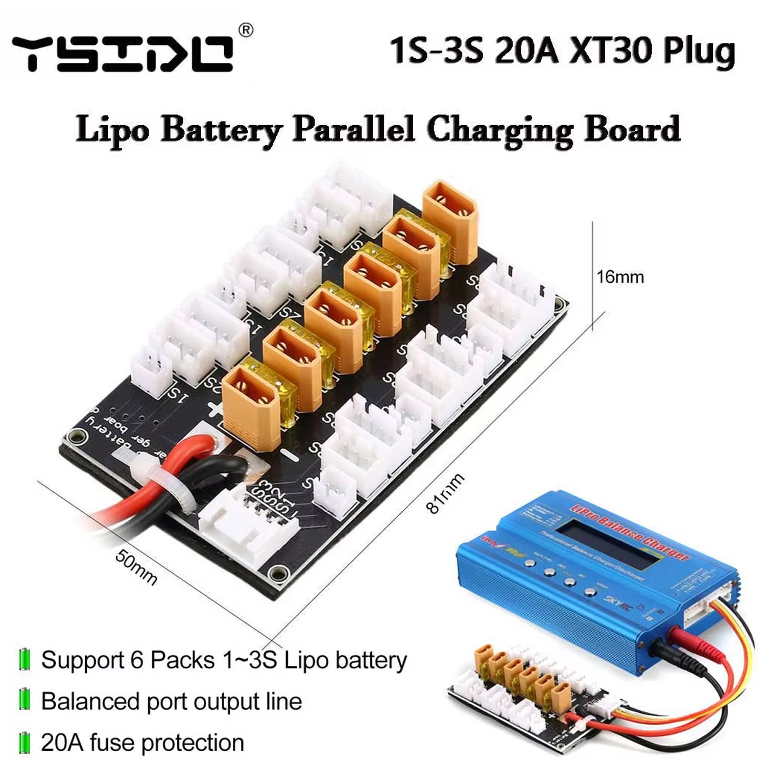 YSIDO Lipo Battery Parallel Ch - Drone Battery Parallel Board のレビューと価格