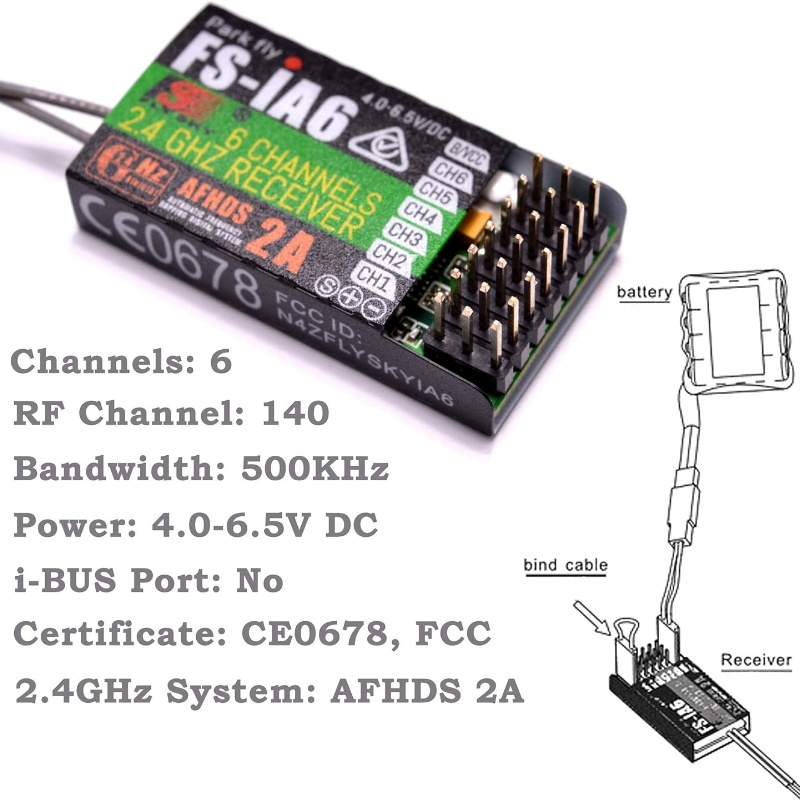 Flysky FS-IA6 Receiver 6CH Dua - Drone Battery Plate のレビューと価格
