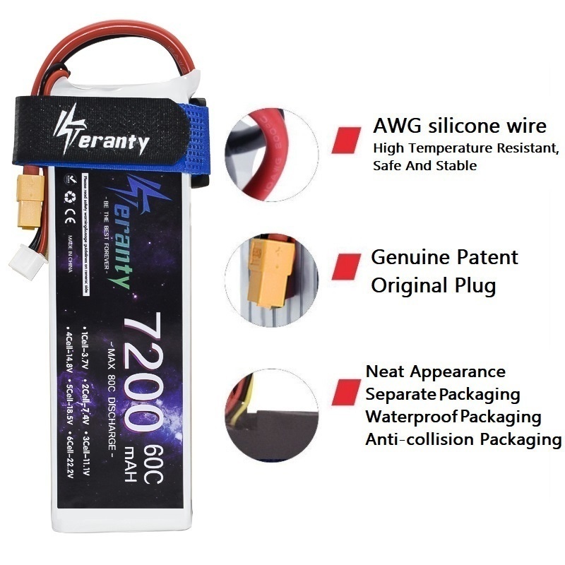 Upgrade 2S 7.4V 7200mAh 60C 6S - Drone Battery 6S のレビューと価格