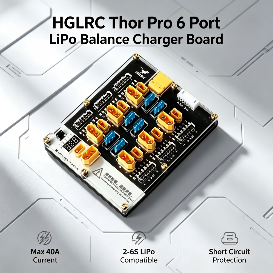 HGLRC Thor Pro 6 Port LiPo Bal - Drone Battery Parallel Board のレビューと価格