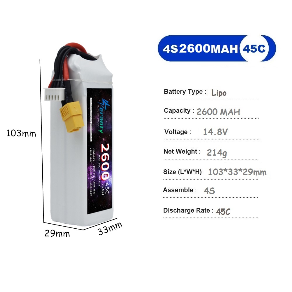 4S LiPo Battery 14.8V 1500mah  - Drone Battery 4S のレビューと価格