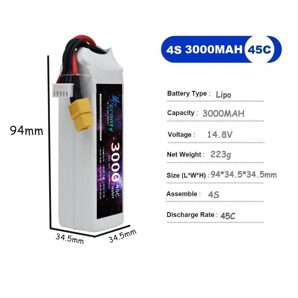 4S LiPo Battery 14.8V 1500mah  - Drone Battery 4S のレビューと価格