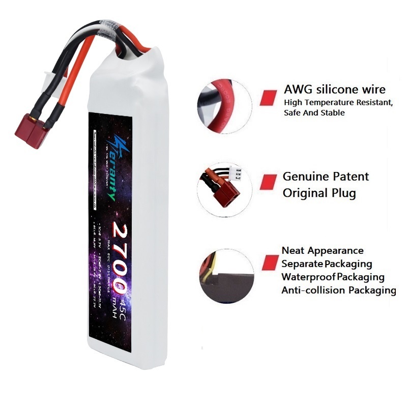 1/3PCS 2S 7.4V Lipo Battery 27 - Drone Battery Connector のレビューと価格