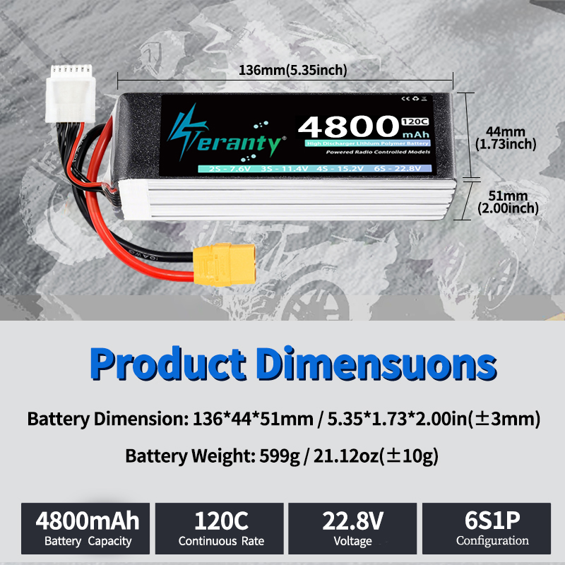 TERANTY 6S 4800mAh Lipo Batter - Drone Battery 6S のレビューと価格