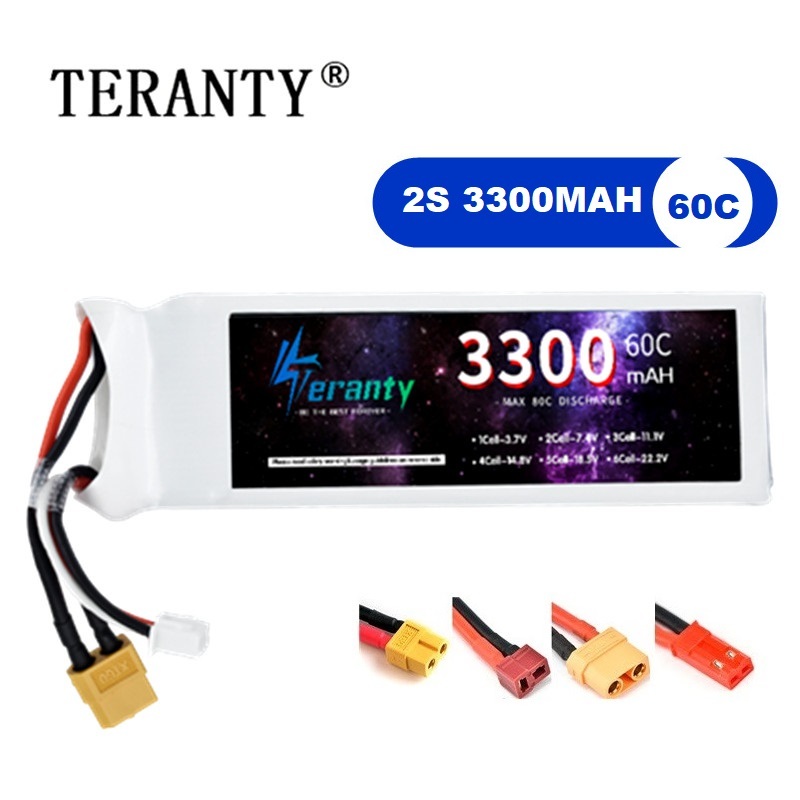 2S 7.4V LiPo Battery 3300mAh 6 - Drone Battery Connector のレビューと価格