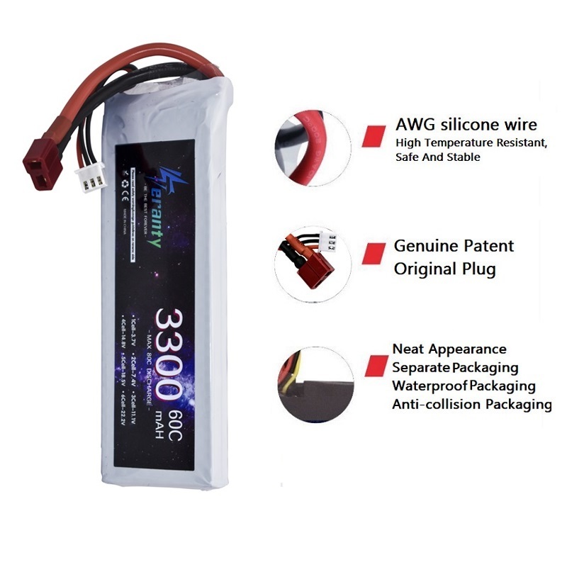 2S 7.4V LiPo Battery 3300mAh 6 - Drone Battery Connector のレビューと価格