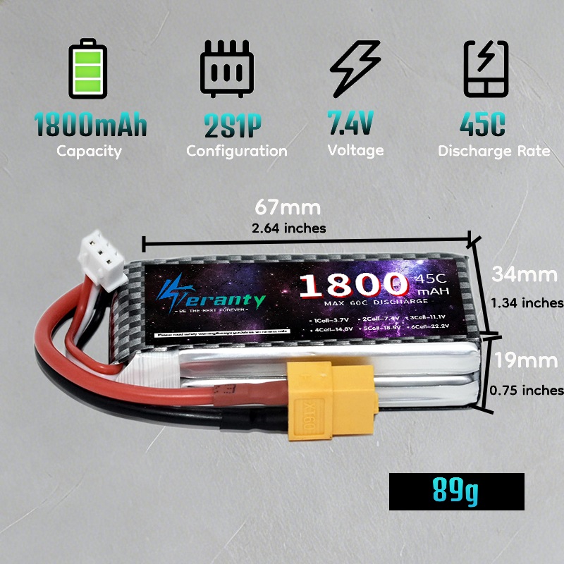 TERANTY 2S 3S 4S 1800mAh Lipo  - Drone Battery 4S のレビューと価格