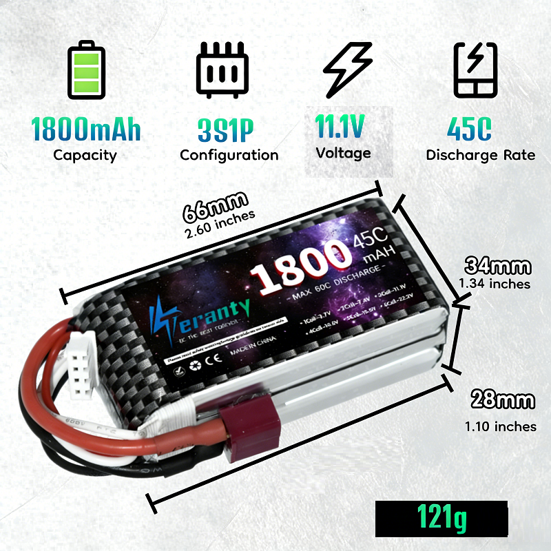 TERANTY 2S 3S 4S 1800mAh Lipo  - Drone Battery 4S のレビューと価格