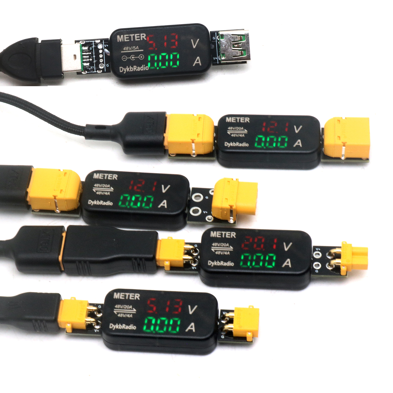 USB XT60 XT30 Voltmeter Ammete - Drone Battery Voltage Checker のレビューと価格