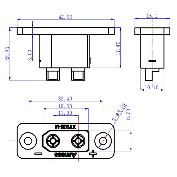30PCSAmass Black XT90E-M Panel - Drone Battery Connector のレビューと価格