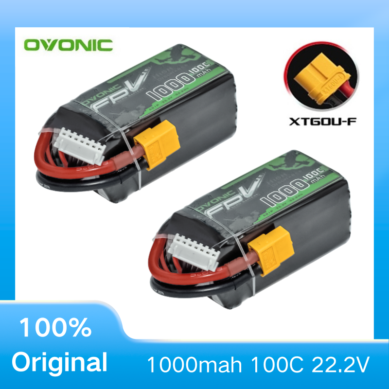 2Pcs OVONIC 1000mAh 100C 22.2V - Drone Battery 6S のレビューと価格