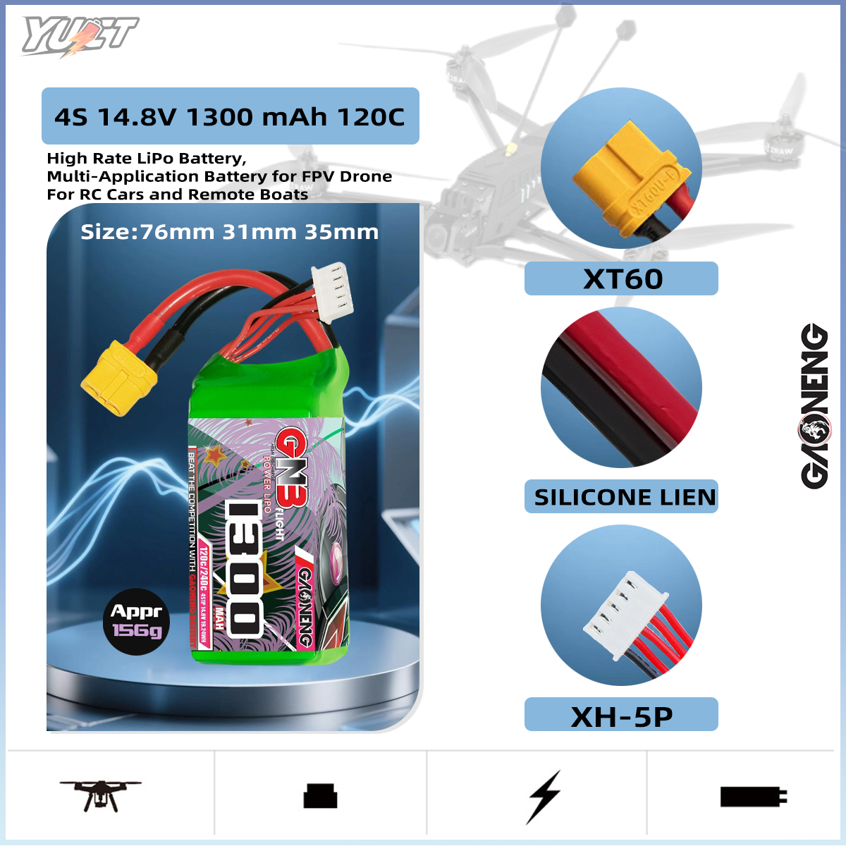 YUCT GNB 6S LiPo Battery 22.2V - Drone Battery 6S のレビューと価格