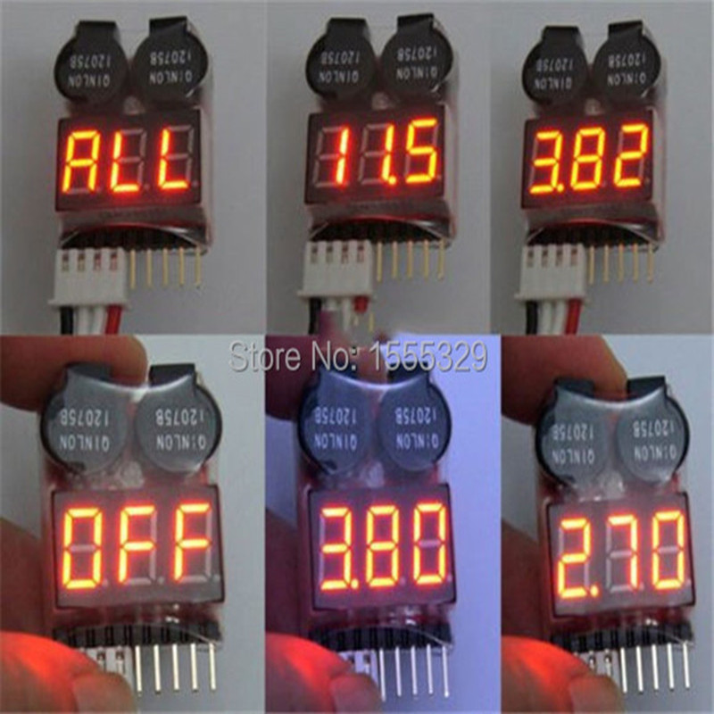 2Pcs 1S-8S LiPo Battery Voltag - Drone Battery Voltage Checker のレビューと価格