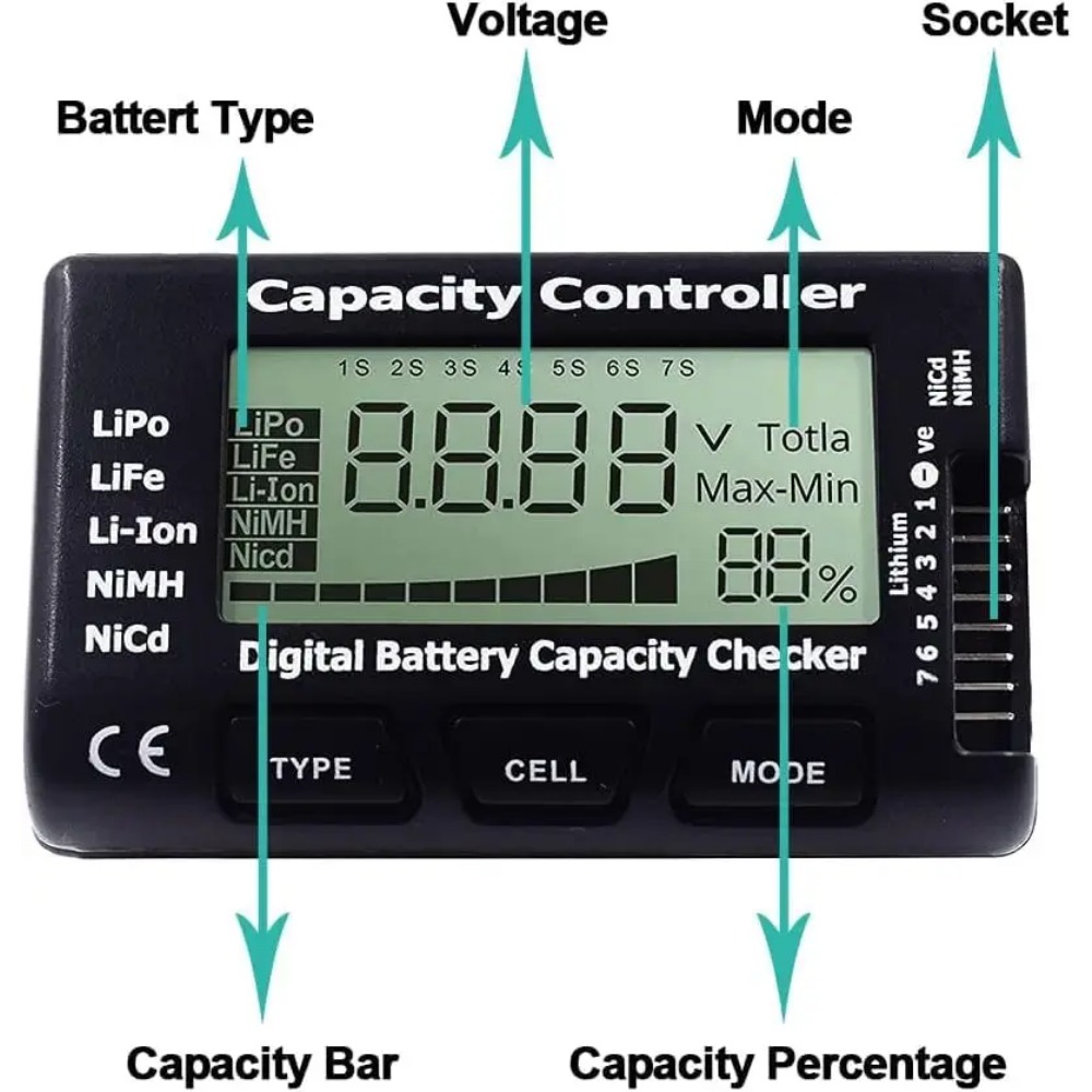 Handheld Battery Capacity Chec - Drone Battery Voltage Checker のレビューと価格