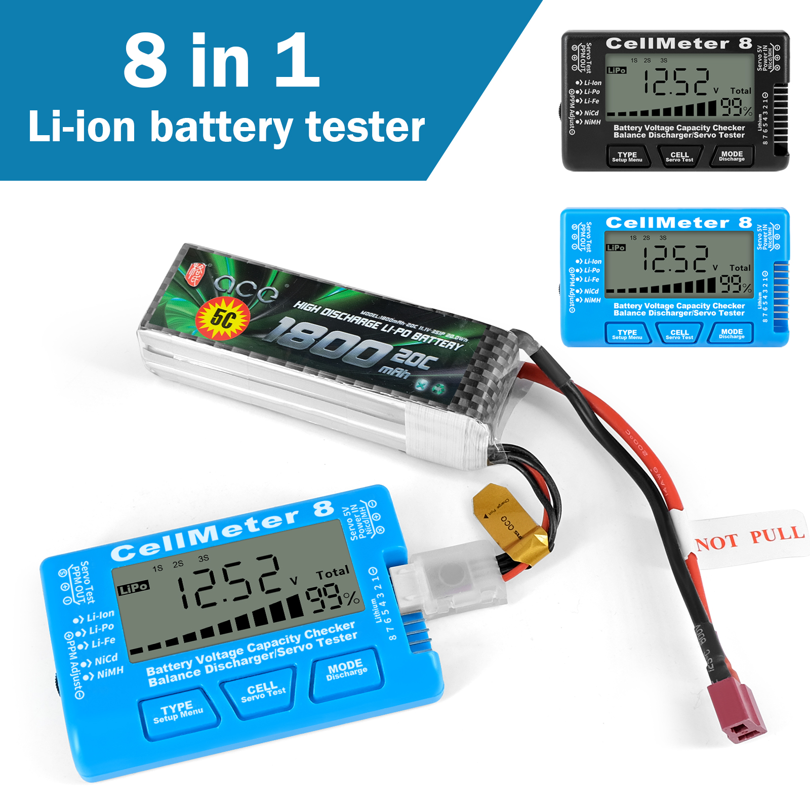 8 in 1 CellMeter 8 Battery Cap - Drone Battery Voltage Checker のレビューと価格