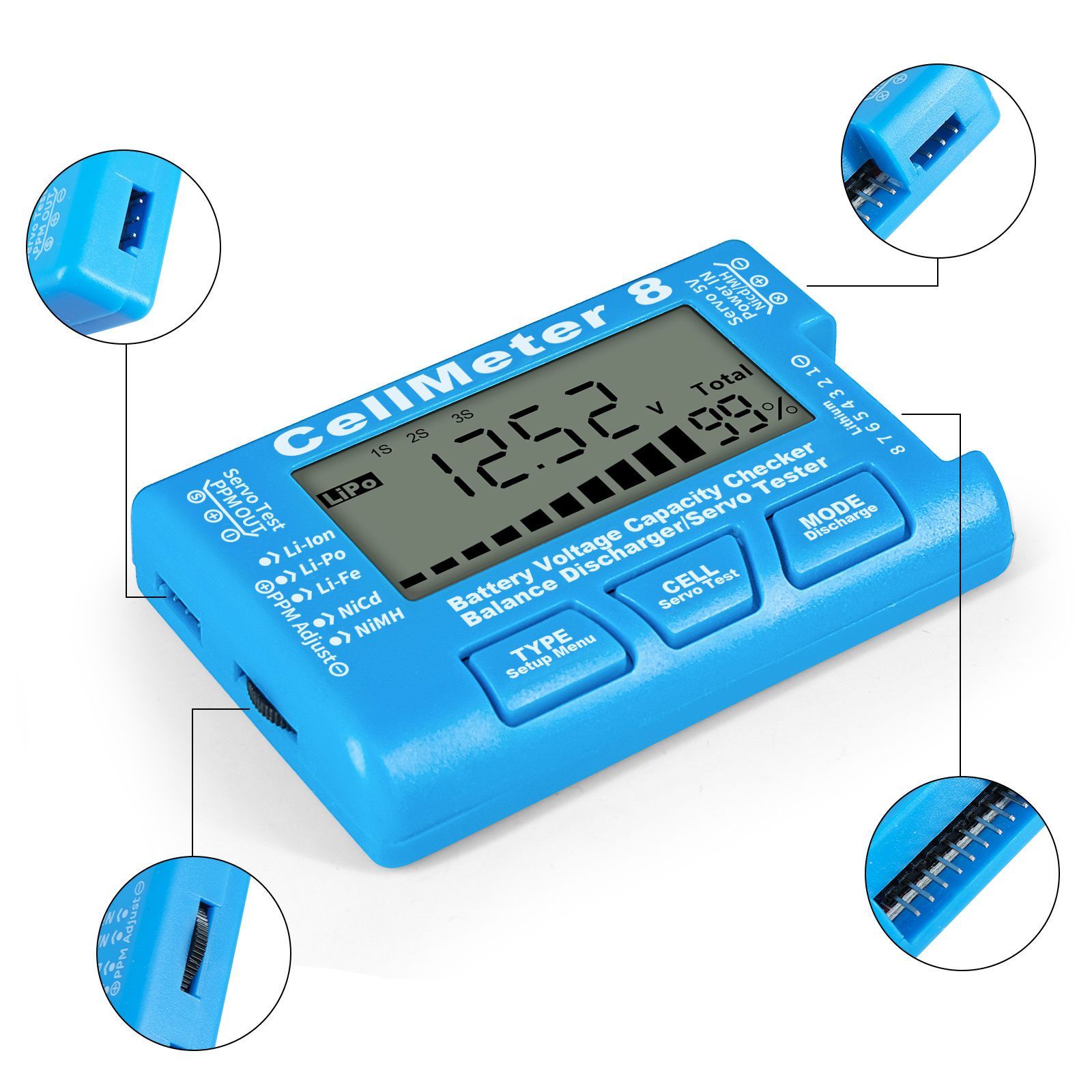 8 in 1 CellMeter 8 Battery Cap - Drone Battery Voltage Checker のレビューと価格