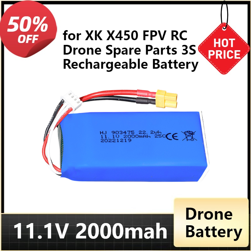 XT30 Plug 11.1v 2000mAh Lipo B - Drone Battery 3S のレビューと価格
