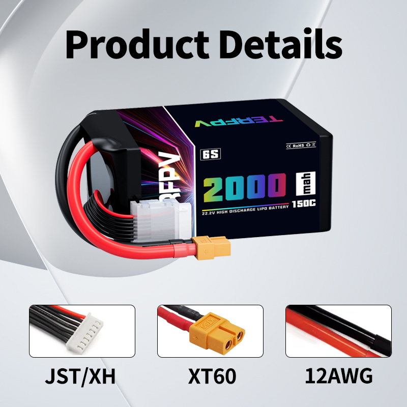 TERFPV 6S 22.2V 2000mAh 150C/3 - Drone Battery 6S のレビューと価格