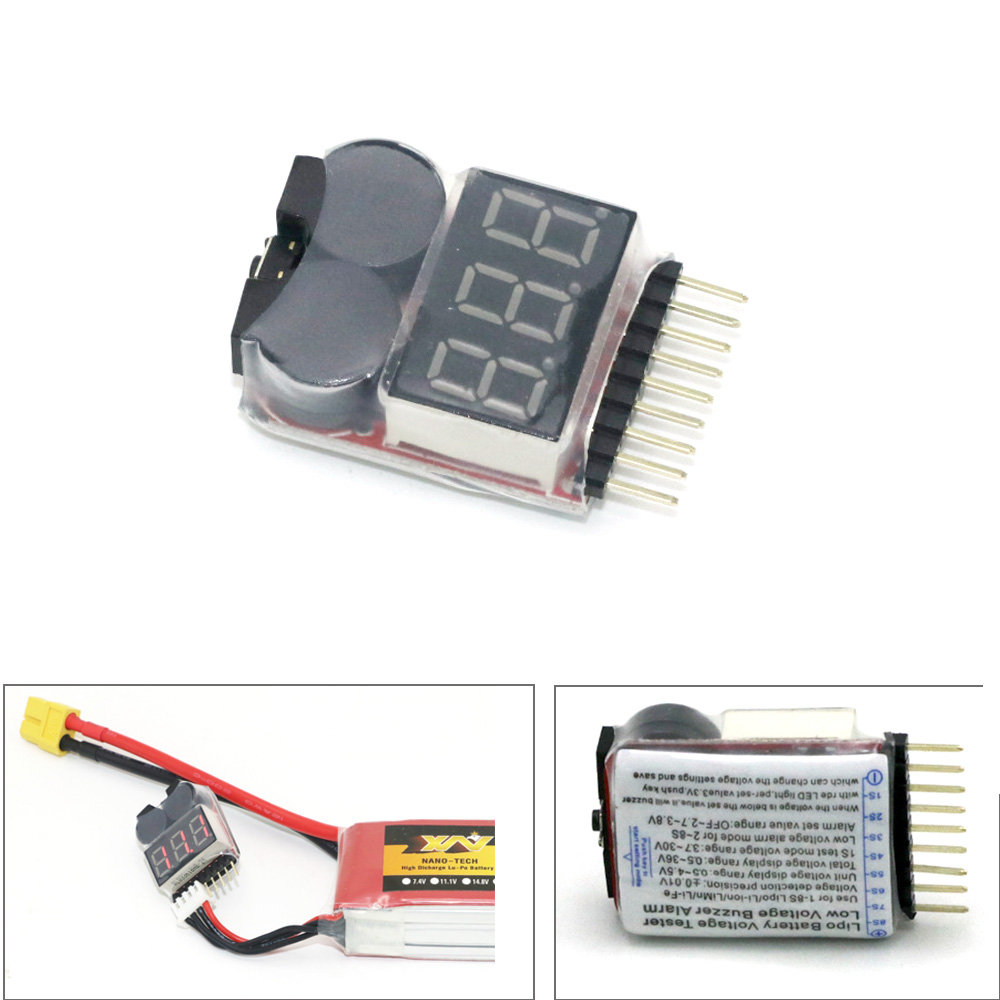 Lipo Battery Voltage Tester vo - Drone Battery Alarm のレビューと価格
