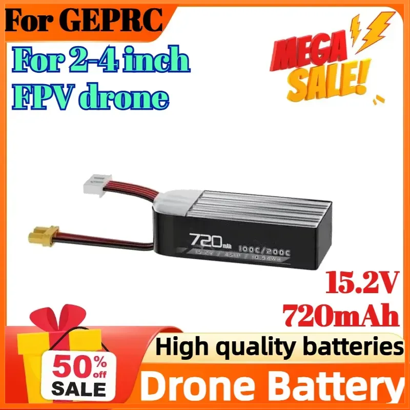 4S 15.2V 720mAh 100C Battery f - Drone Battery High Voltage のレビューと価格