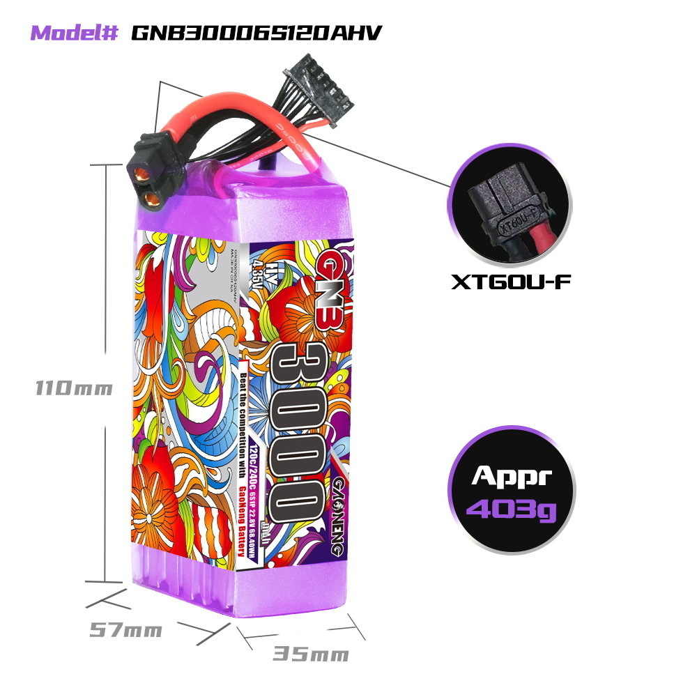 GNB Lipo Battery 6S 22.8V 3000 - Drone Battery Lipo のレビューと価格