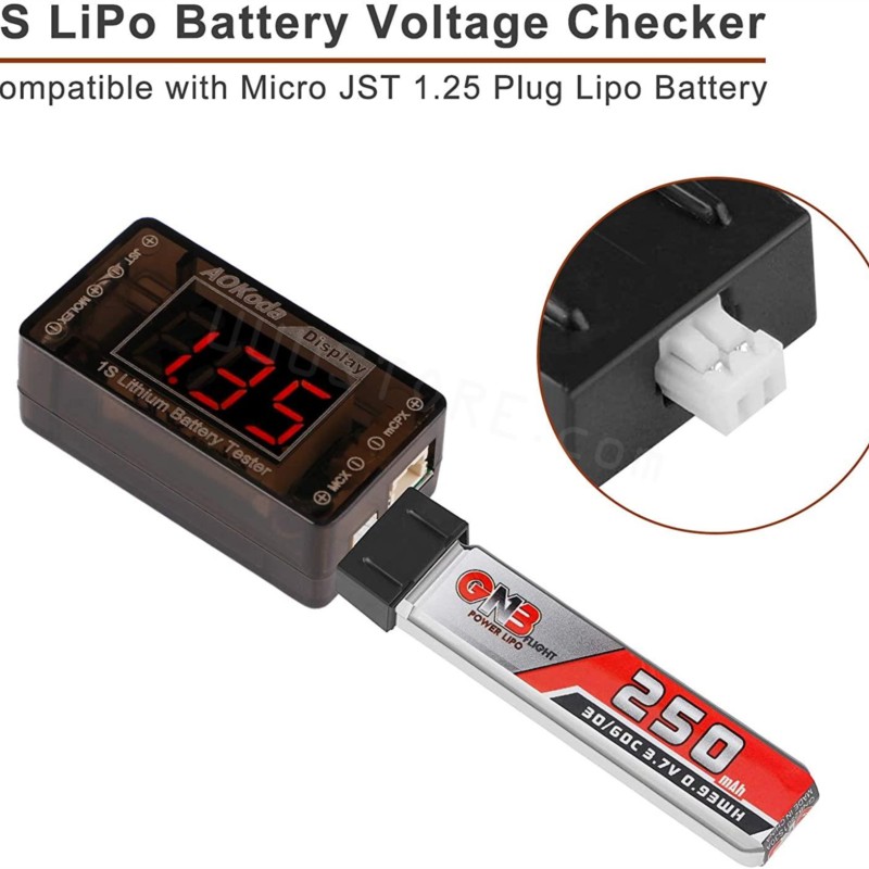 AOKoda AOK-041 1S LiPo Battery - Drone Battery Voltage Checker のレビューと価格